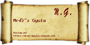 Mráz Gyula névjegykártya